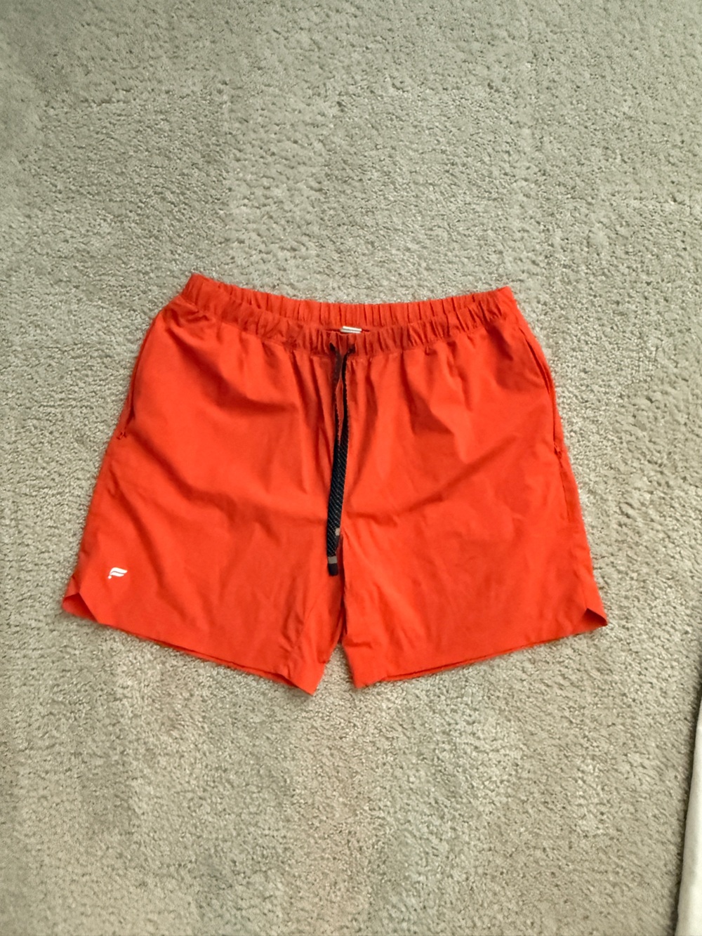 Fabletics Men's Orange Athletic Drawstring Shorts